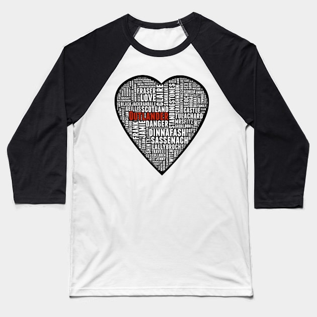 Your Face is My Heart Sassenach Baseball T-Shirt by ShawnaMac